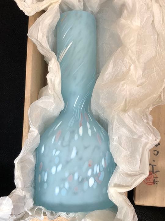 425『蝶 花入 花瓶 共箱』 /骨董品 古美術 古玩 アンティーク 陶瓷多色