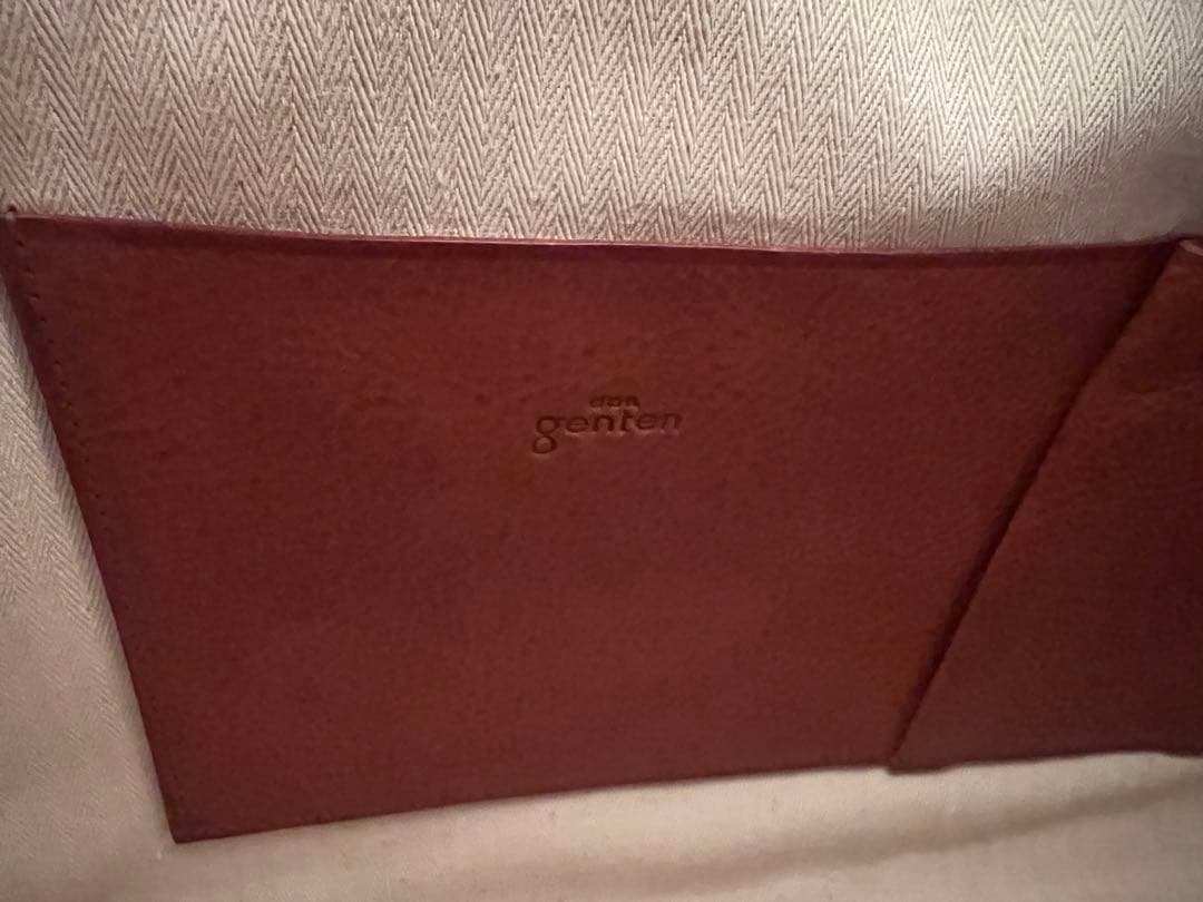 genten ブラウンレザー ビジネスバッグ