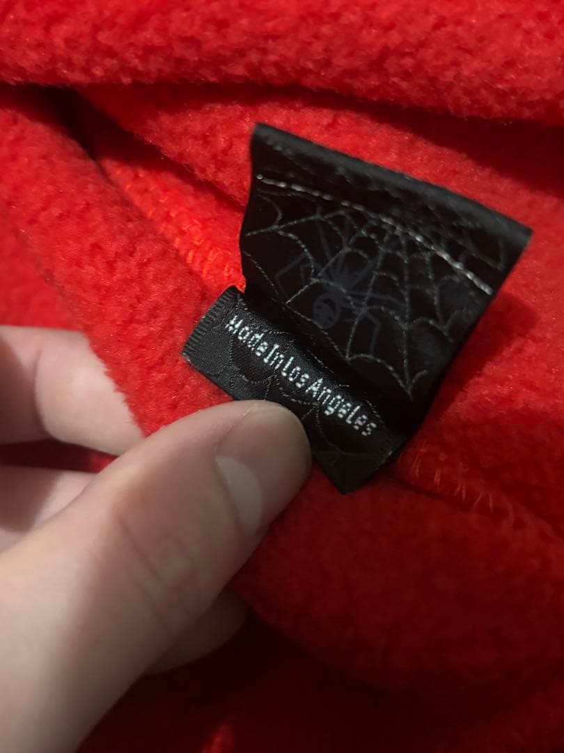 sp5der red ロゴ パーカー