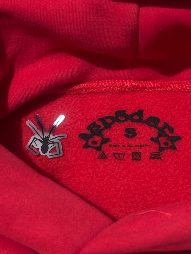 sp5der red ロゴ パーカー