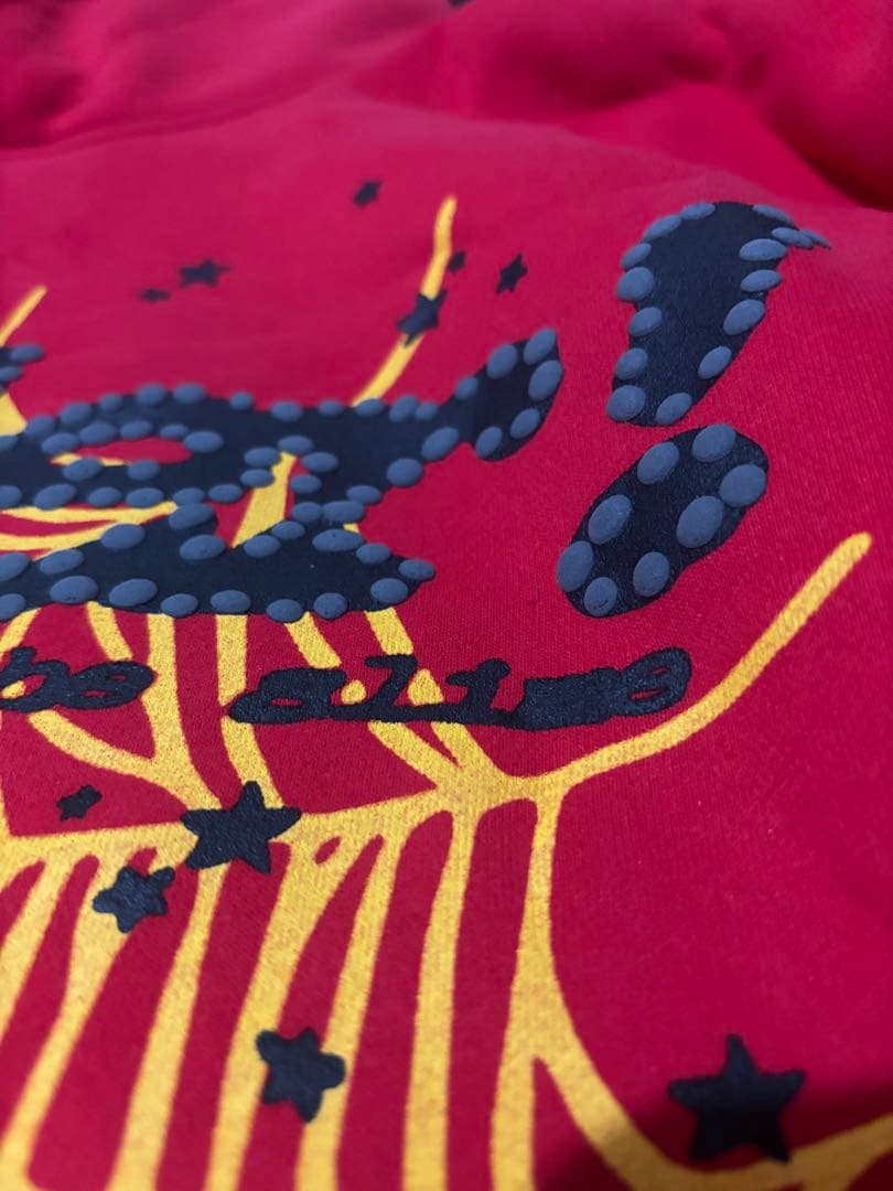 sp5der red ロゴ パーカー