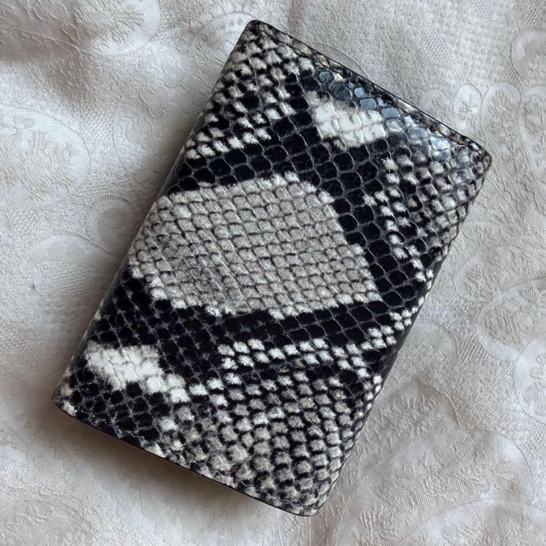 美品】バレンシアガ 三つ折財布 ブラック クロコ ペーパーミニ