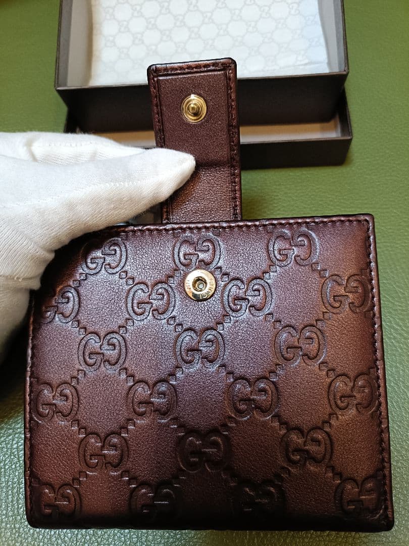 GUCCI 二つ折り財布 ワインレッド