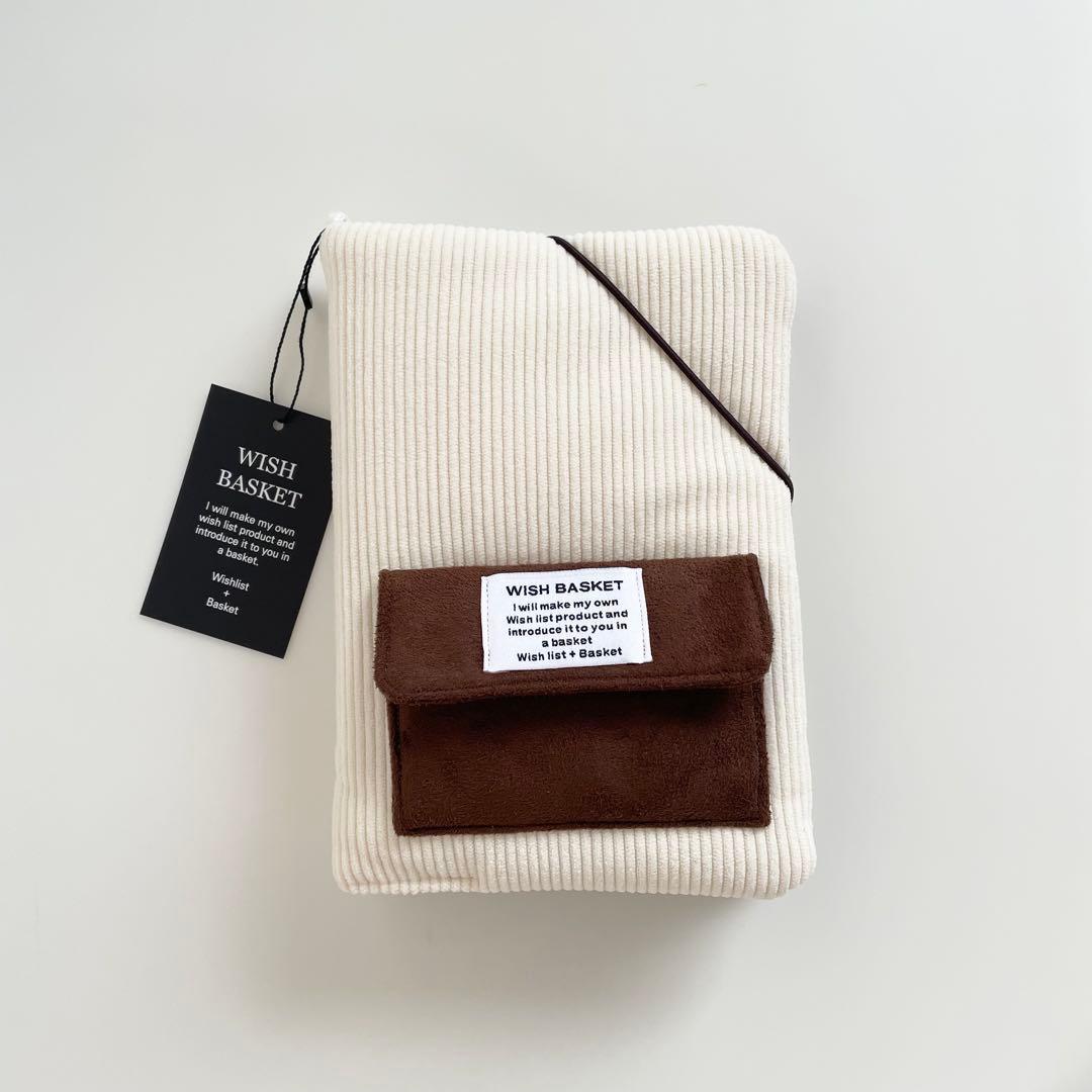 早い者勝ち 韓国 バインダー カバー 貯金 コーデュロイ ブラウン