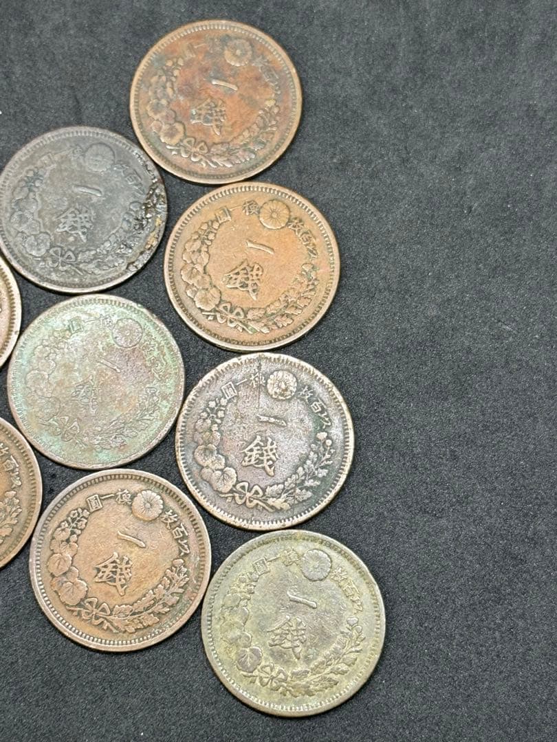 古銭 一銭 銅銭 龍 明治各年 10枚まとめ売り