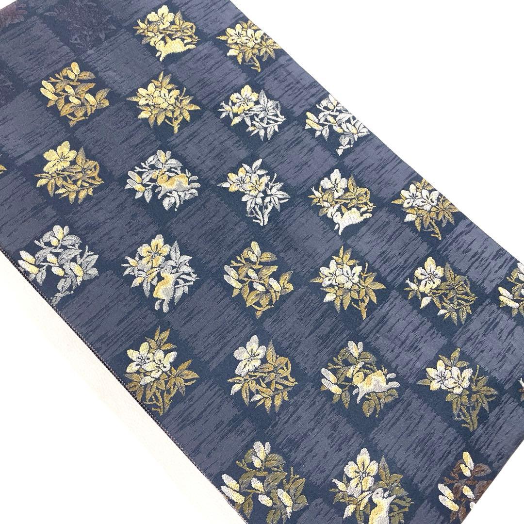 帯6113 ○高級 正絹 片面全通 リバーシブル 袋帯 兎 - メルカリ