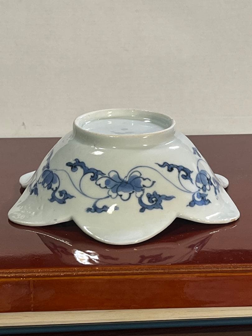 古伊万里蝶唐草無傷完品蛸唐草花唐草藍九谷柿右衛門染付