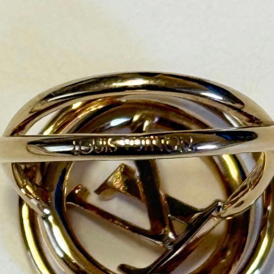 未使用に近い ルイヴィトン ステラー LV ロゴ リング M0937M ゴールド