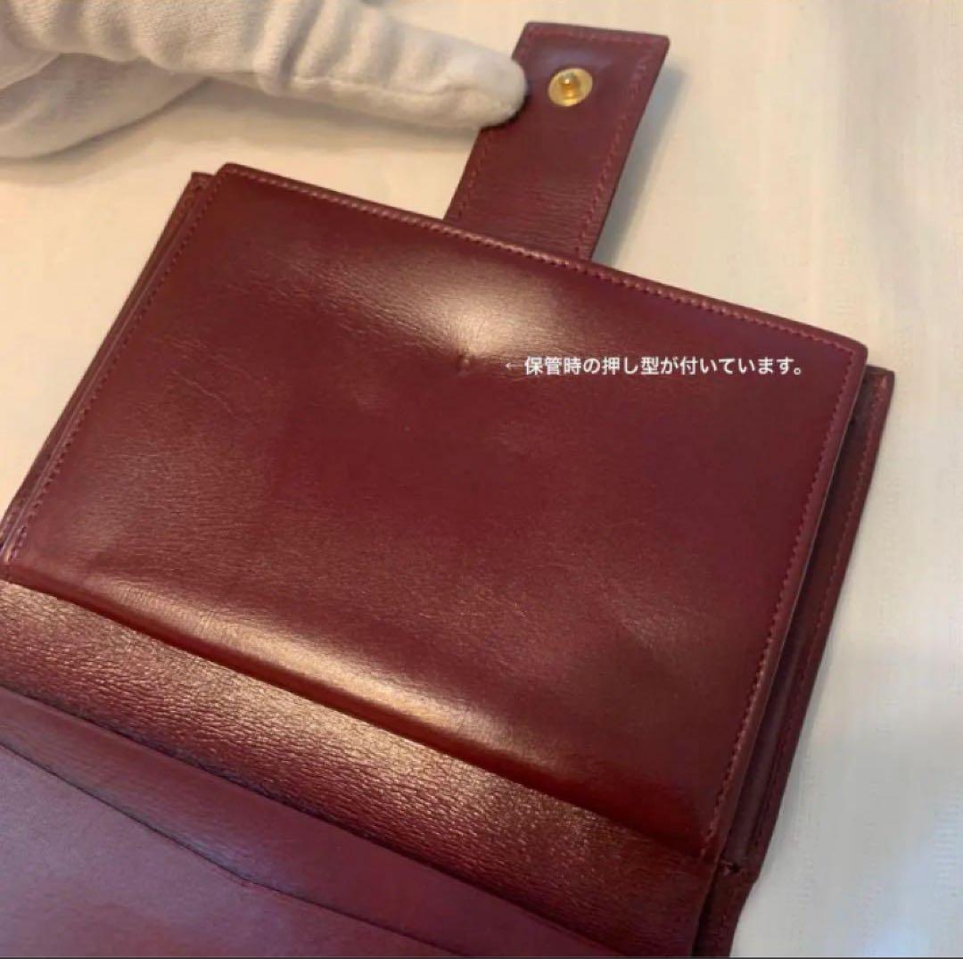 希少】セリーヌ ヴィンテージ ロゴサークル ゴールド金具 レザー ボルドー