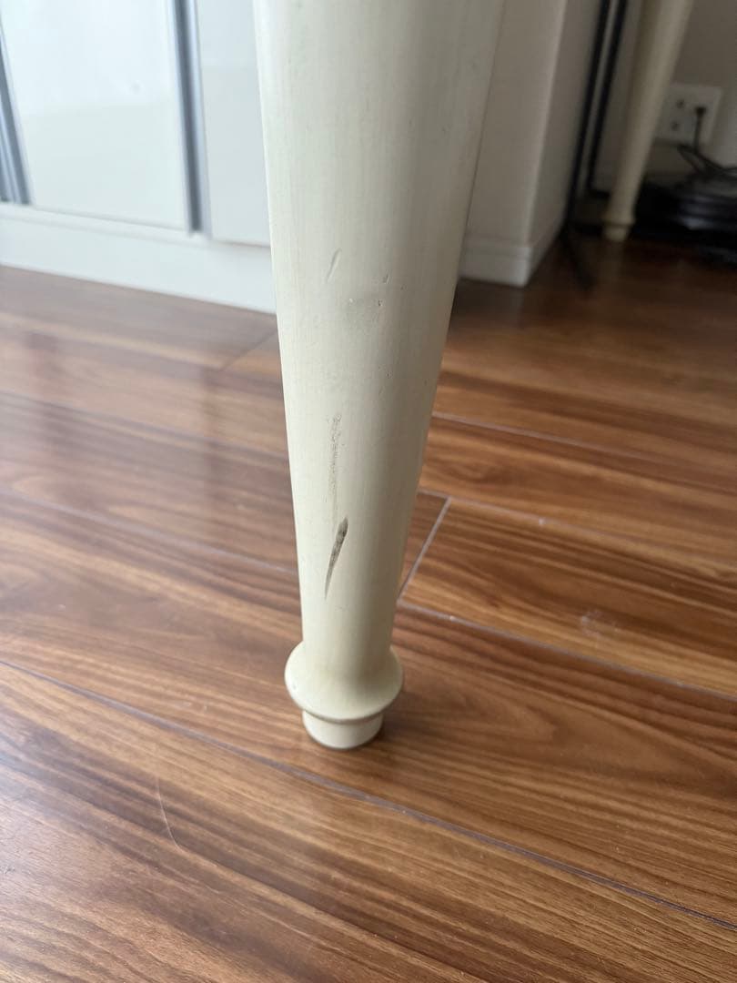 ナチュラルウッド×白脚 北欧風ダイニングテーブル（150×80×71cm）