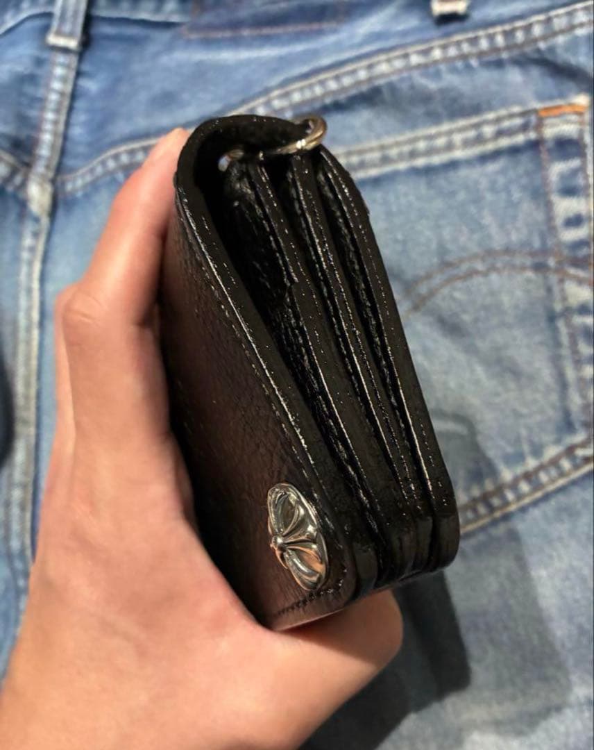 ミドルトラッカーウォレット　姫路レザー　シュリンク　シルバー925 クロスボール