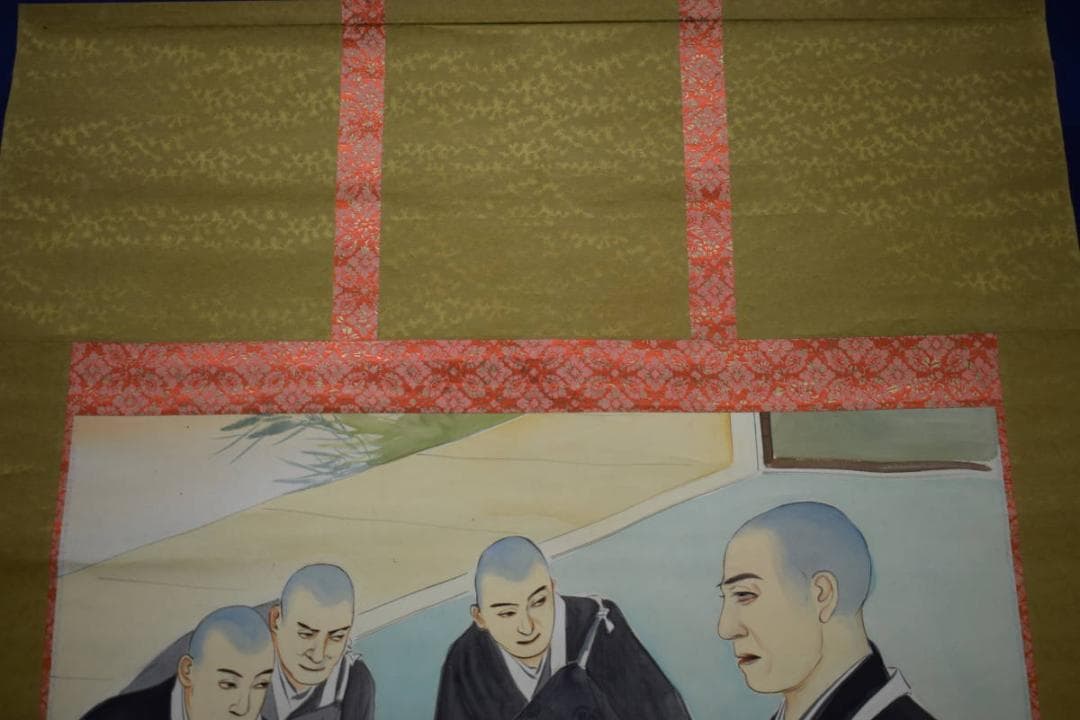 真作/観風/親鸞聖人/念仏停止/入牢獄/処刑/人物図/大幅/布袋屋掛軸HK-67