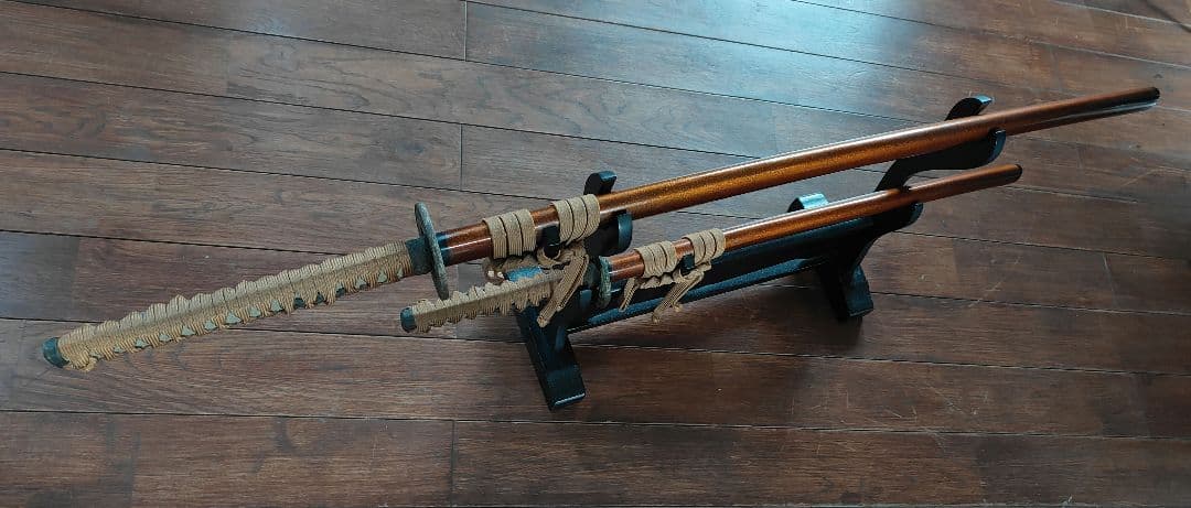 刀掛け付き模造刀大小セット