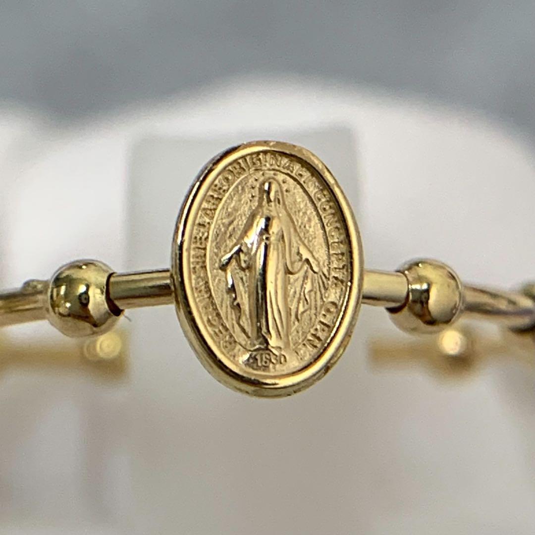 K18不思議のメダイ マリア ロザリオ ピンキー フリーサイズ 約8号~15号