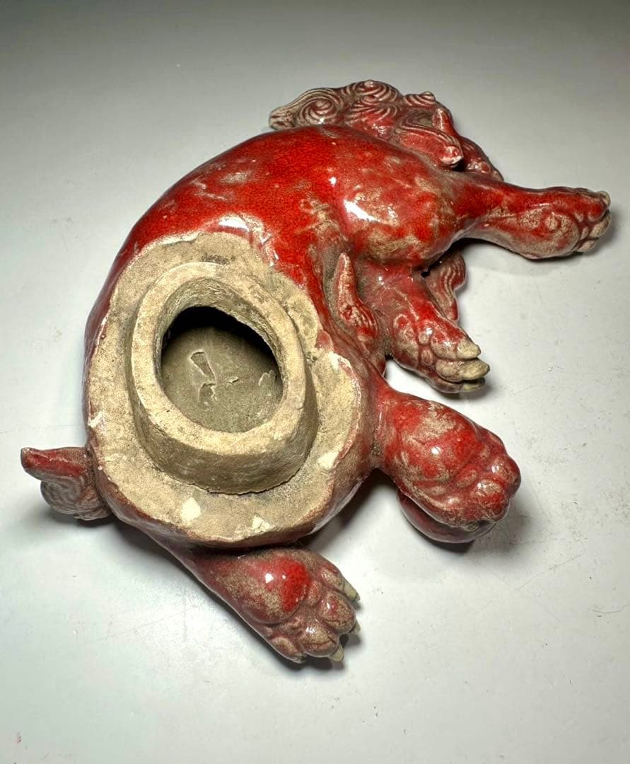 楽吉左衛門十二代 弘入造 赤獅子香炉 ／共箱／ 表千家