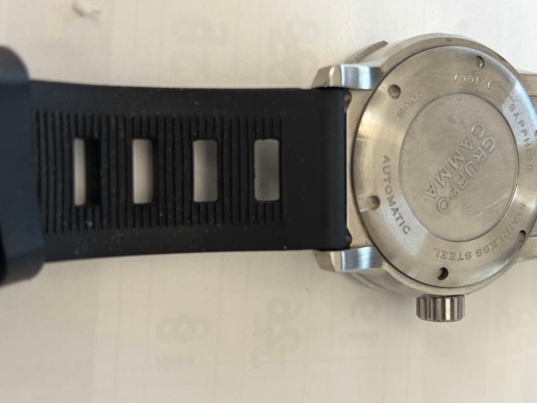 希少GRUPPO GAMMA ダイブマスター　ダイバーズウォッチ ラバーベルト