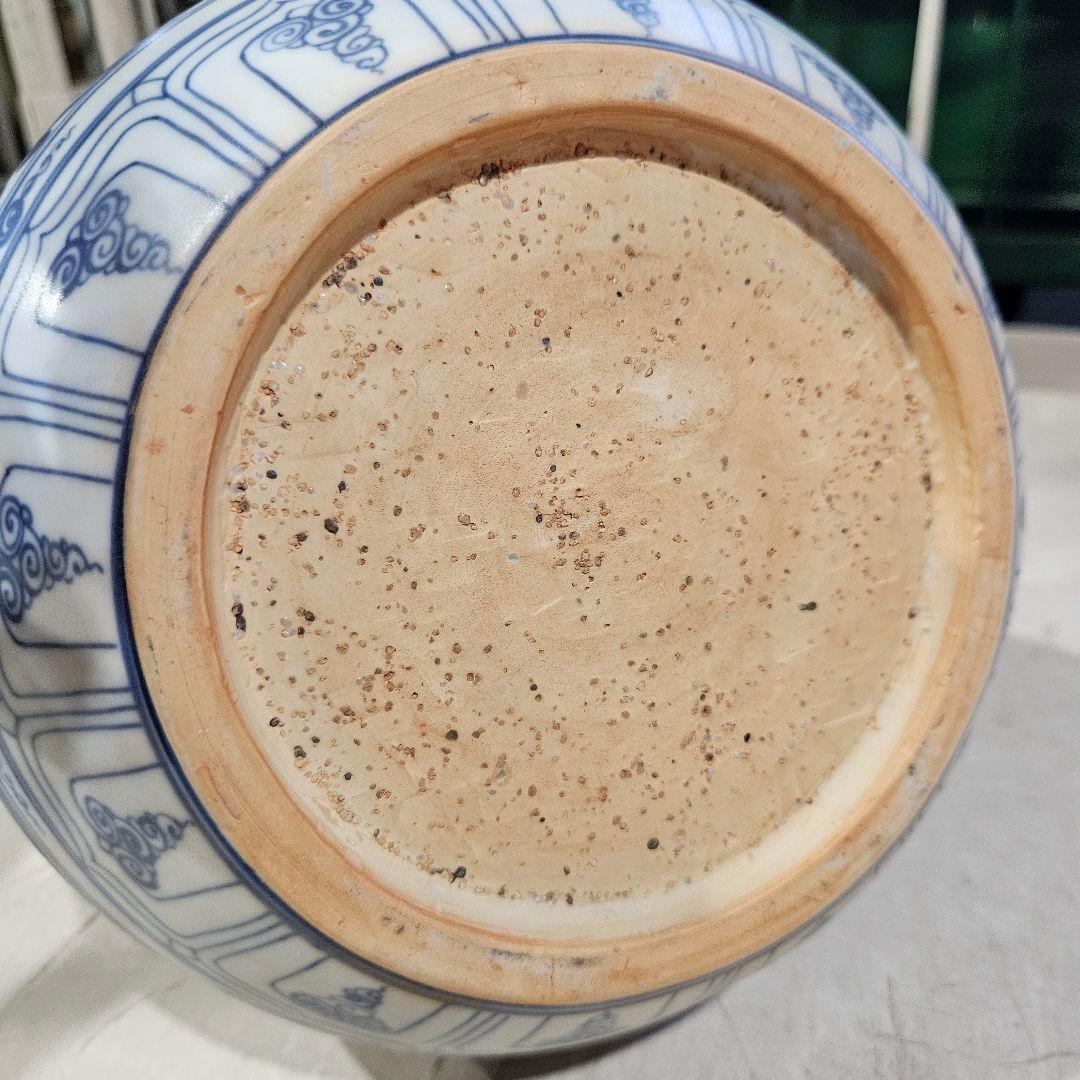 中国 青花 花卉長頸瓶 AT675