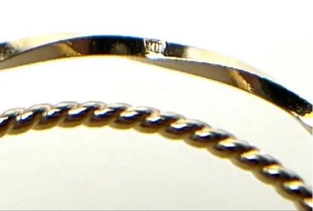 k18刻印有りゴールドバングルリングセット 2個