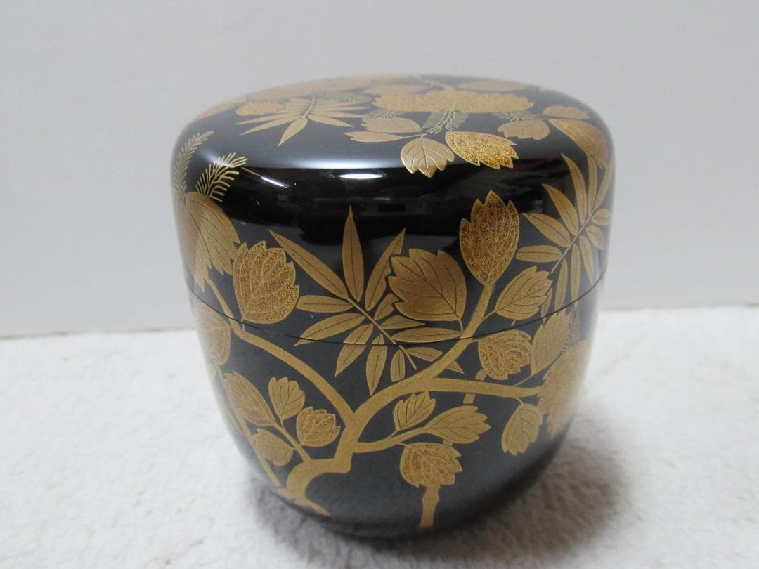 茶道具 輪島塗 茶平一斎造 桐竹利休棗 共箱