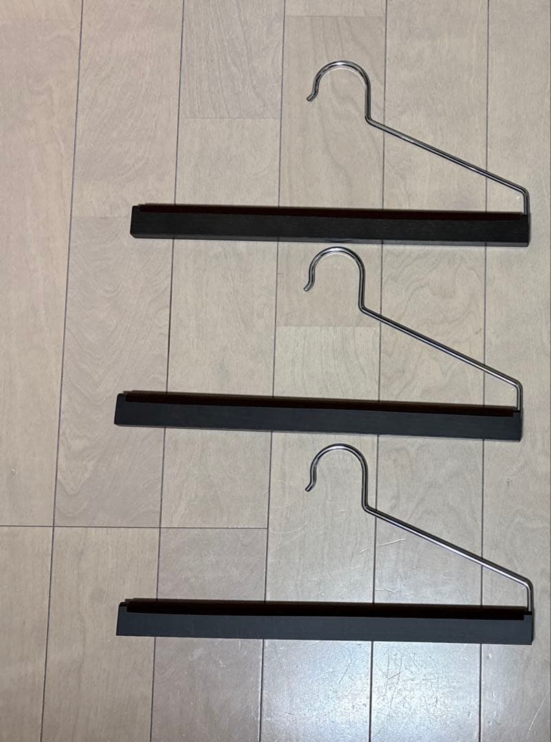 SET-11/スラックスハンガー 5本組/スモークブラウン【ナカタハンガー