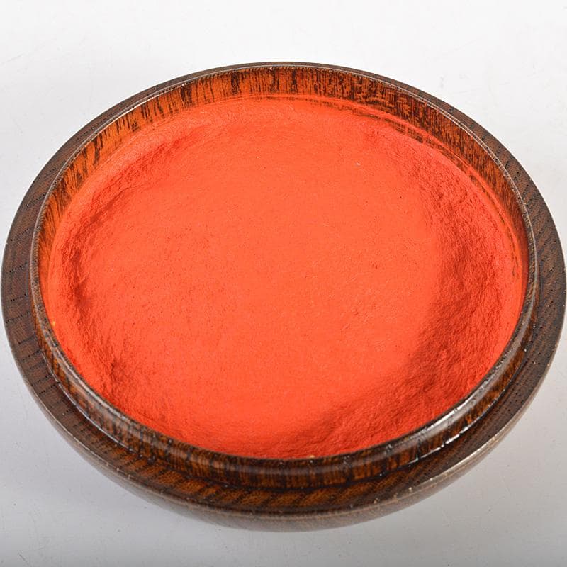 山中塗　福田芳朗作　招福　宝珠　肉池　朱肉入　共箱　V　5980