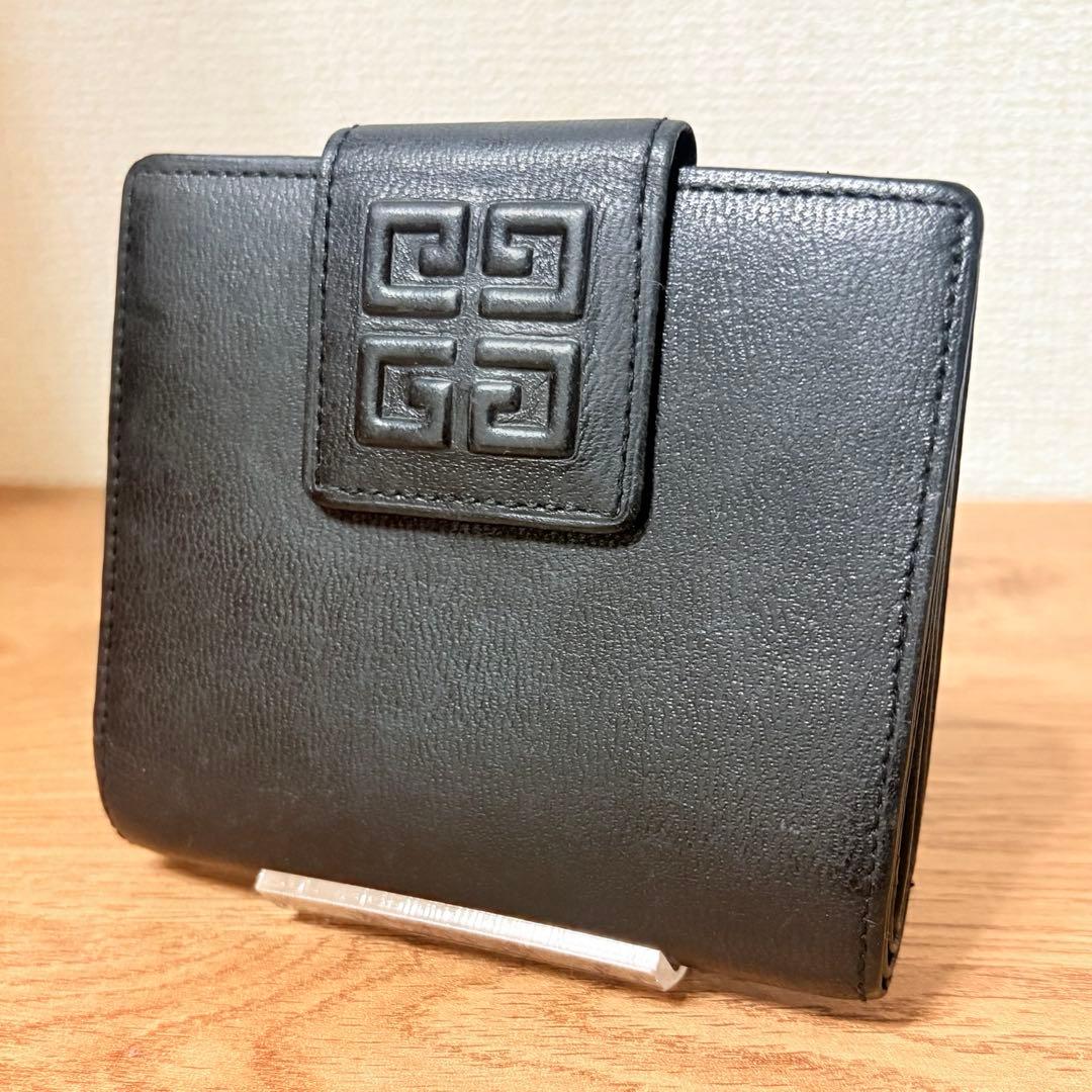 GIVENCHY ジバンシー 二つ折り財布 がま口 黒 コンパクト財布 - メルカリ