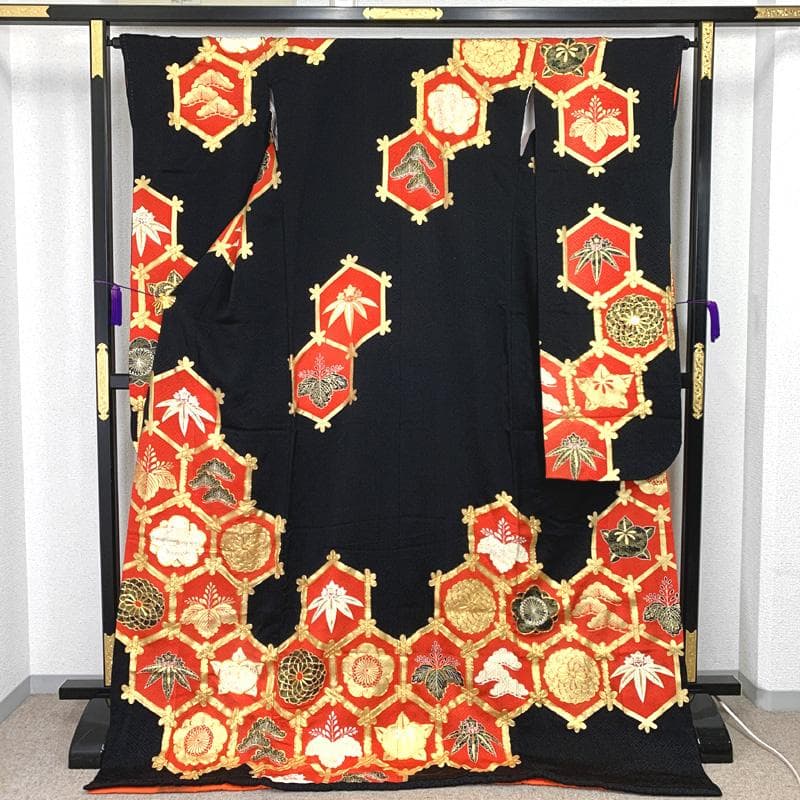 406z17〇引き振袖 掛下 金駒刺繍 金彩〇美品 結婚式 舞台衣装