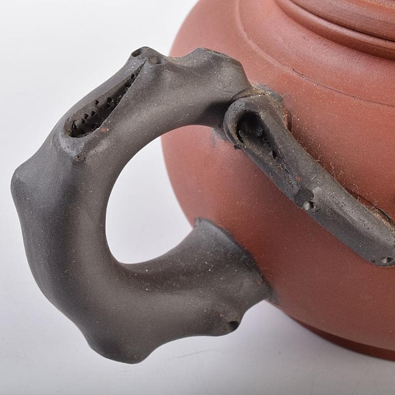 中国 紫砂 朱泥 貼松竹梅文 急須 茶壷 在銘 C R7568