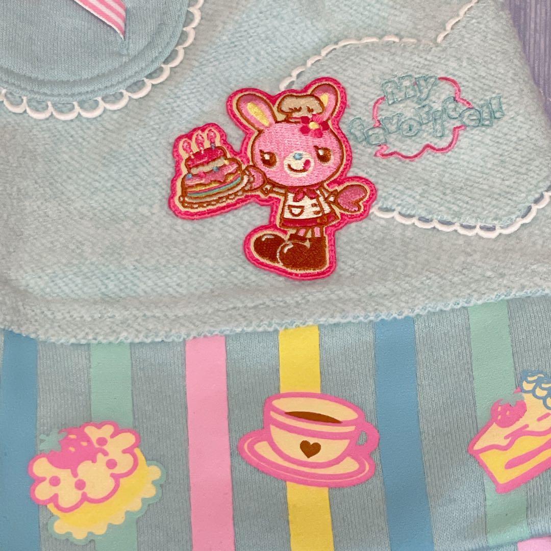 新品　メゾピアノ　ミミポポスカート　水色　リボン　刺繍　平成レトロ　110