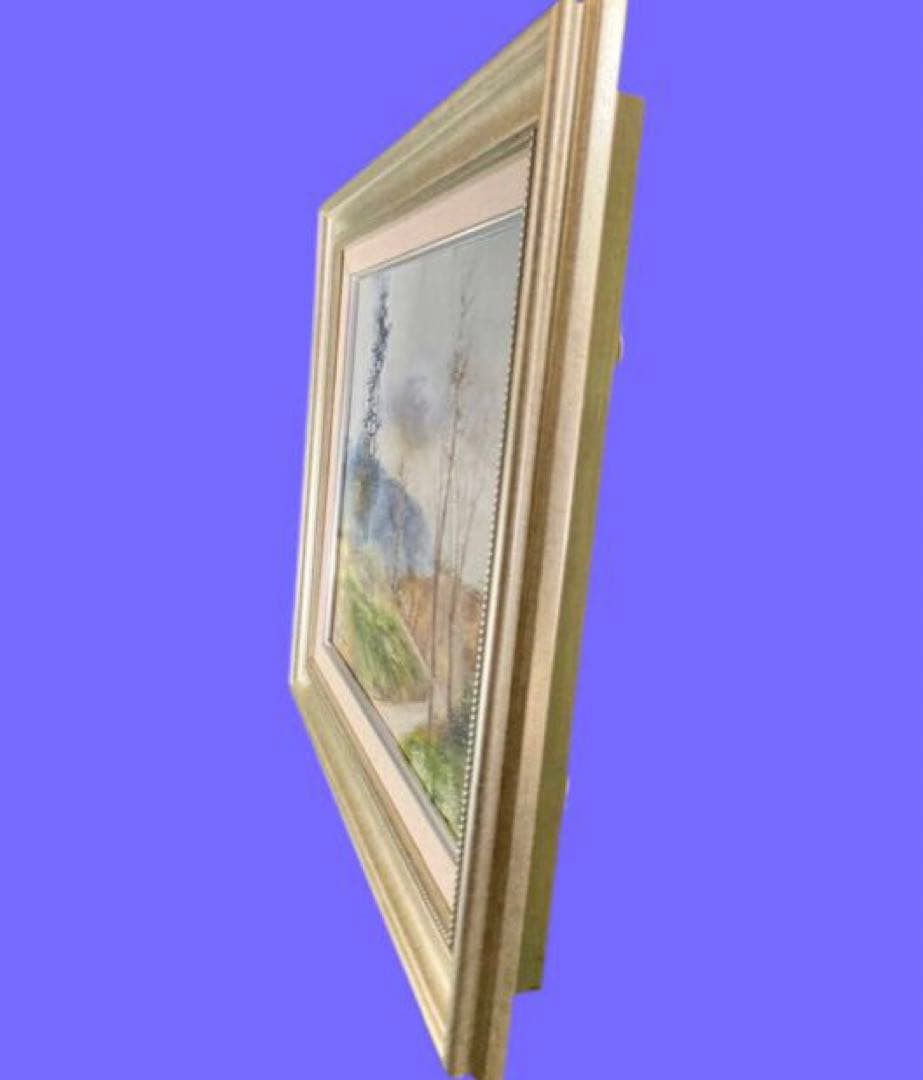 風景画 油彩画 木々と道