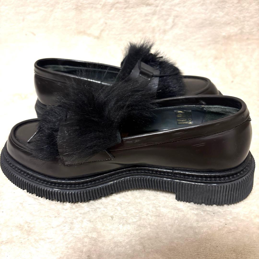 激レア⭐️ADIEU ファー レザー ローファー　革靴　ダークブラウン　42