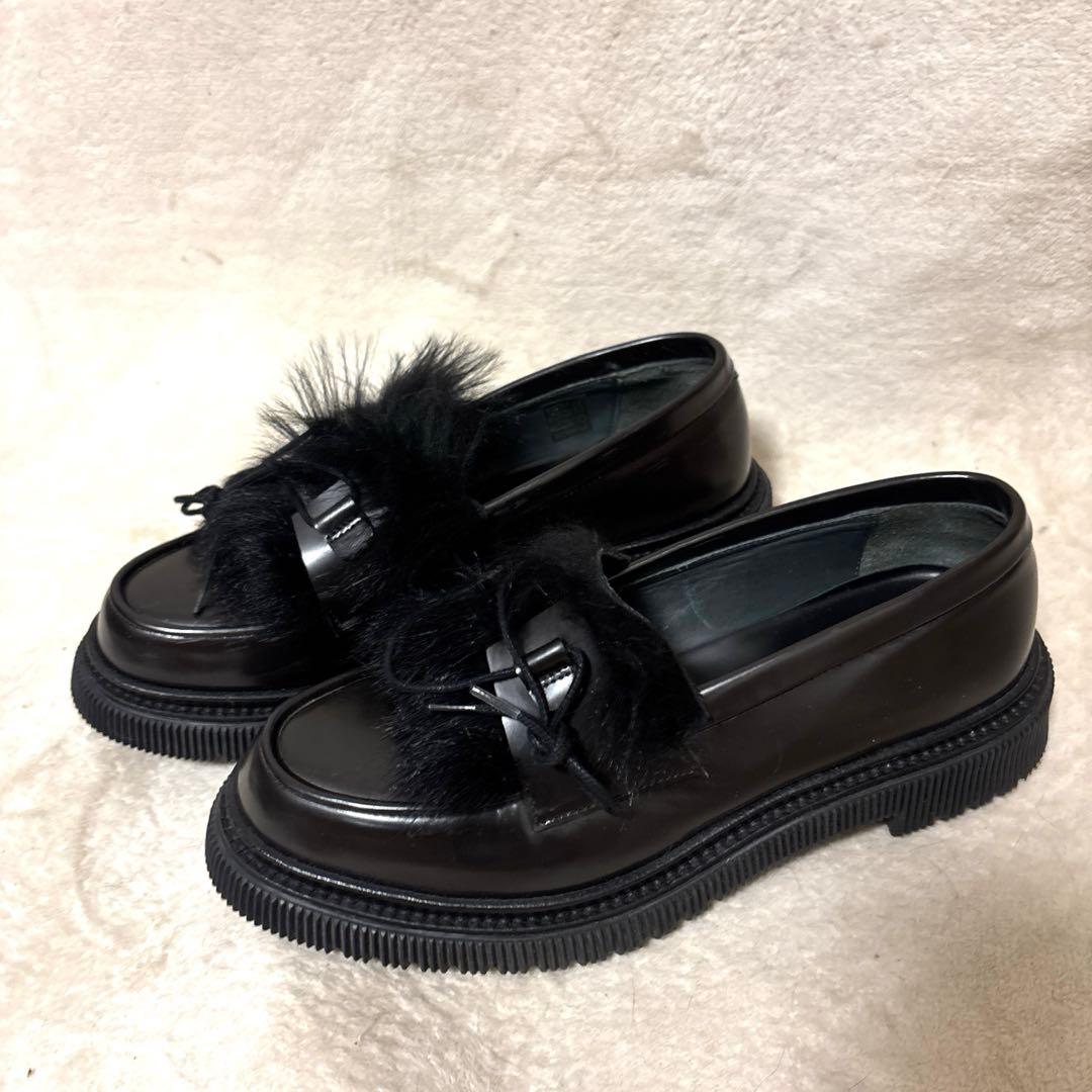 激レア⭐️ADIEU ファー レザー ローファー　革靴　ダークブラウン　42