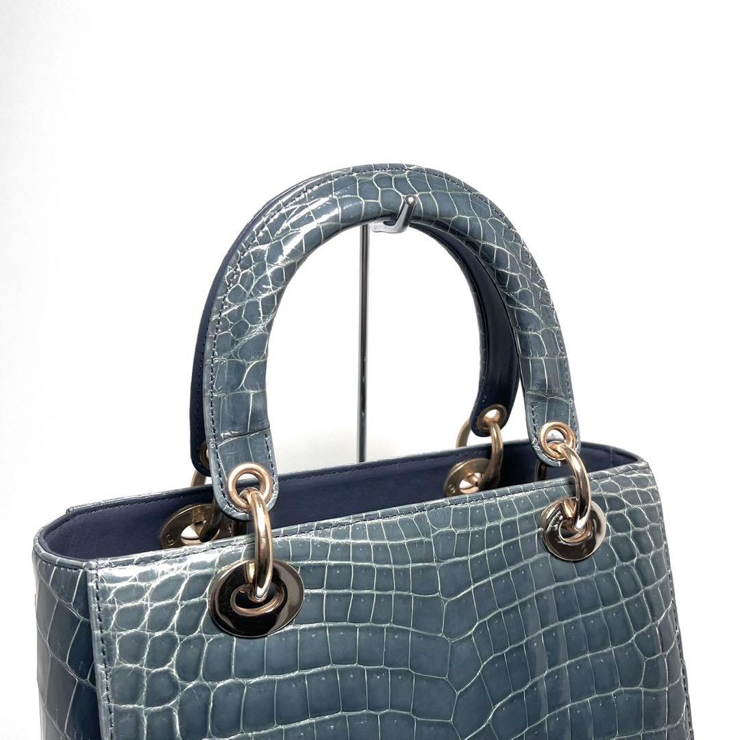 【美品】JRA認定品・日本製 /sanpo三宝/シャイニングクロコ/ハンドバッグ