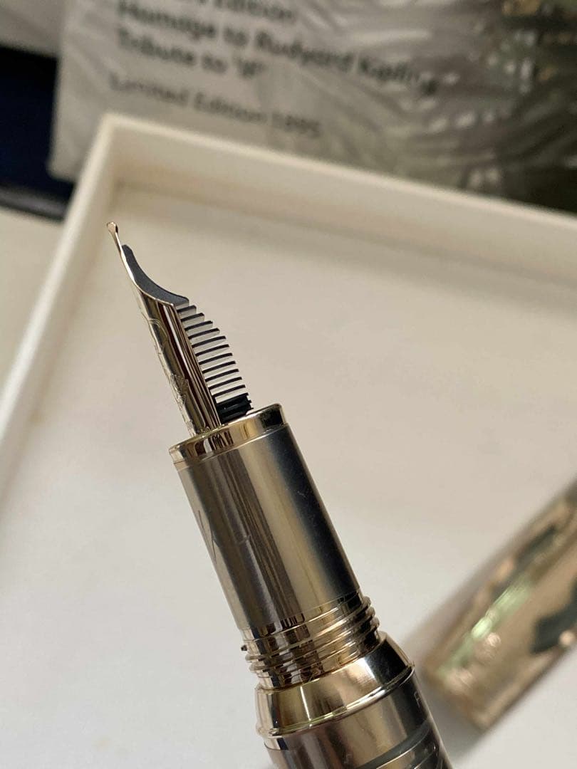 長刀 透明×ゴールド ふでDEまんねん NAG 万年筆 デモンストレーター