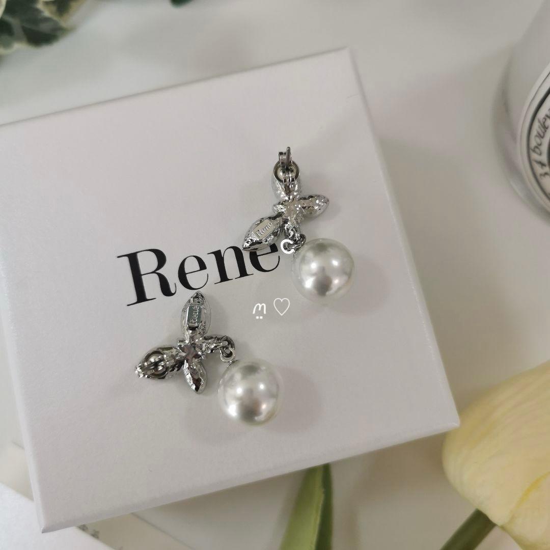 ルネ パールのイヤリング美品 ルネ Rene パール スズラン ブローチ