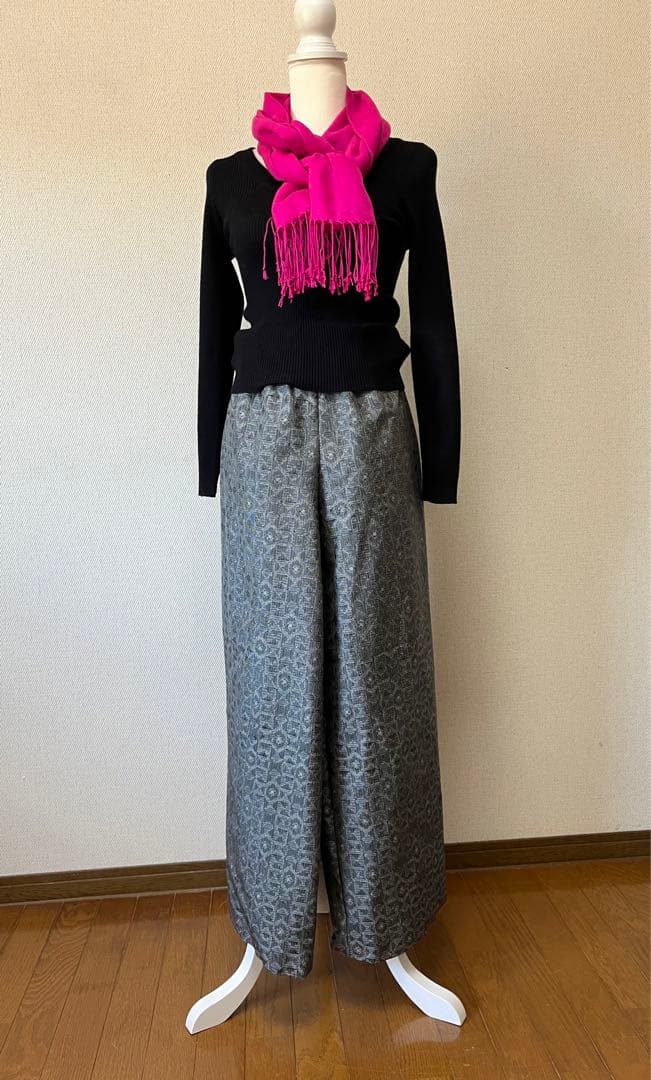 着物リメイク ガウチョパンツ ロング - メルカリ
