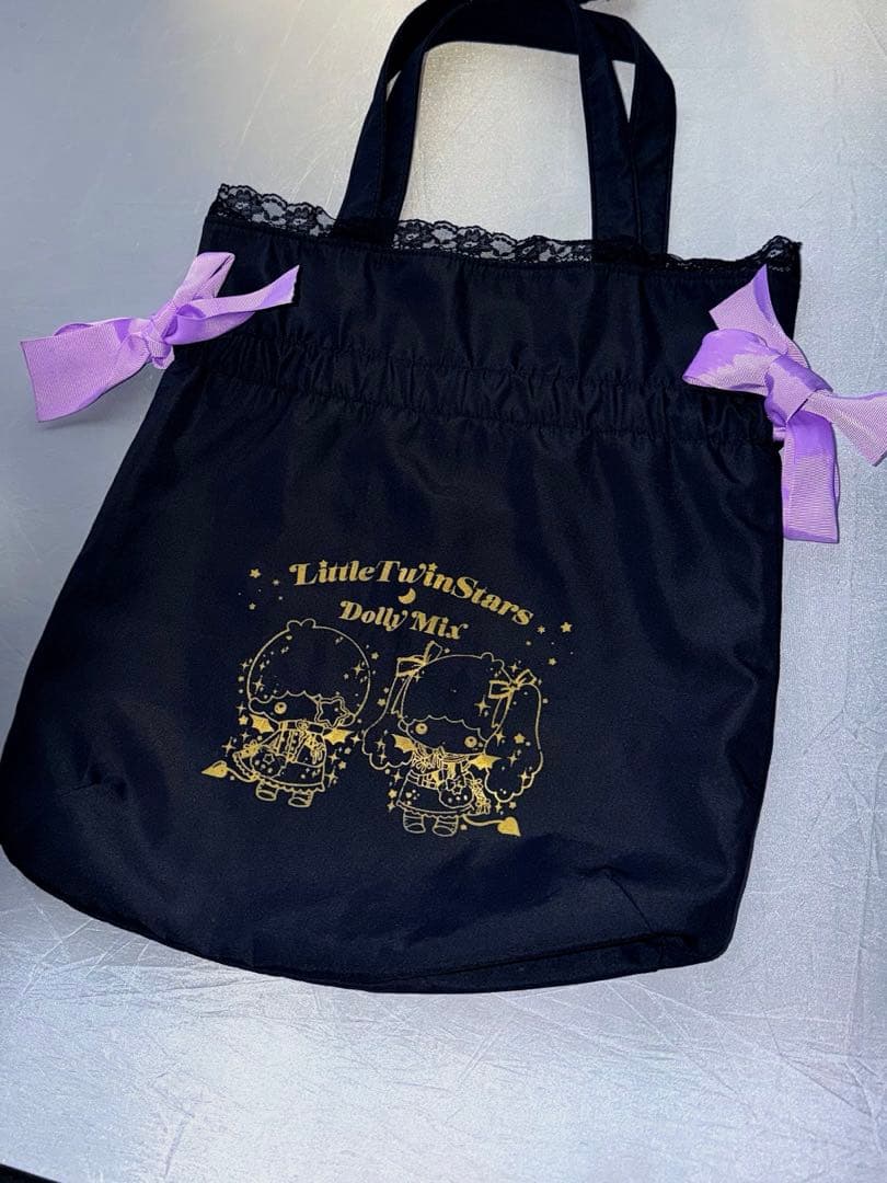 リトルツインスターズ　キキララ Dolly Mixダブルリボントートバッグ