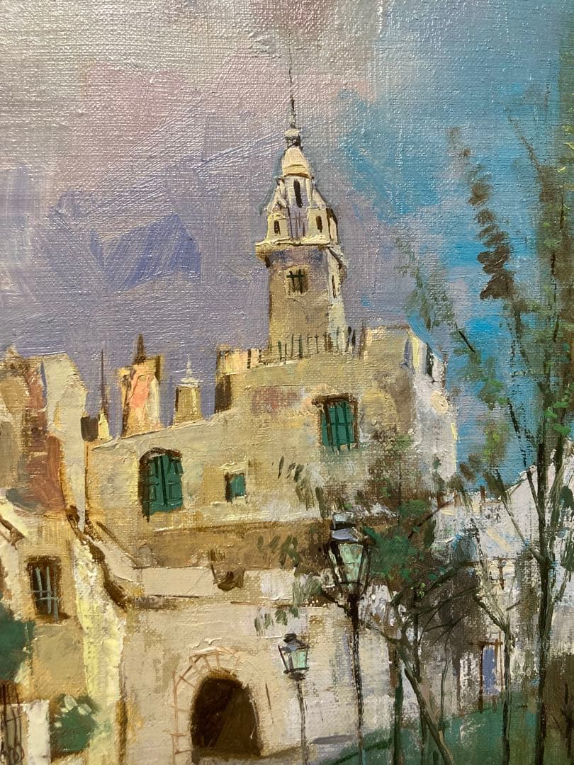 油絵 油彩 肉筆 【叙勲作家　三浦勝治】「セビリヤ」 F4号 美術年鑑掲載作家