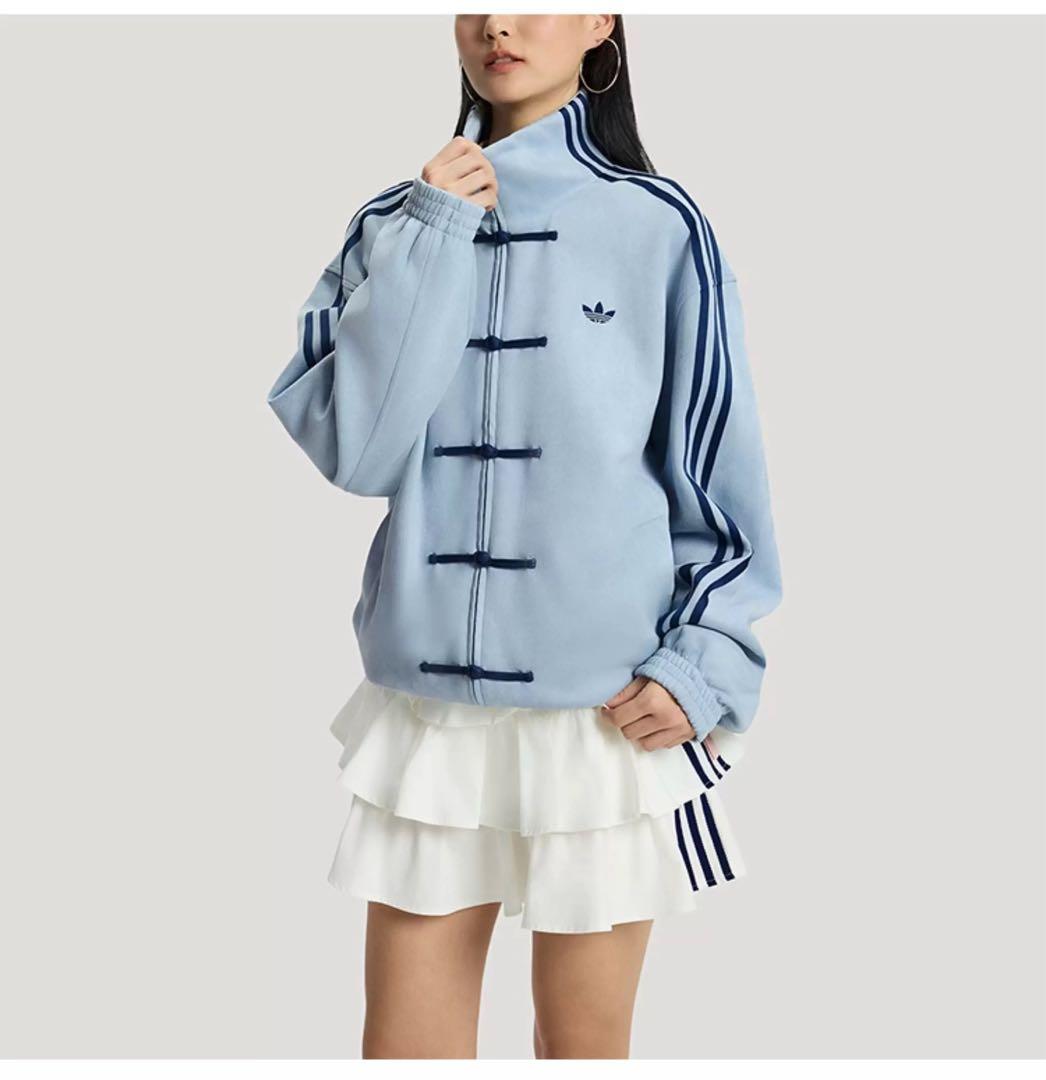 納豆 ！adidas ジャケットライトブルーSサイズ