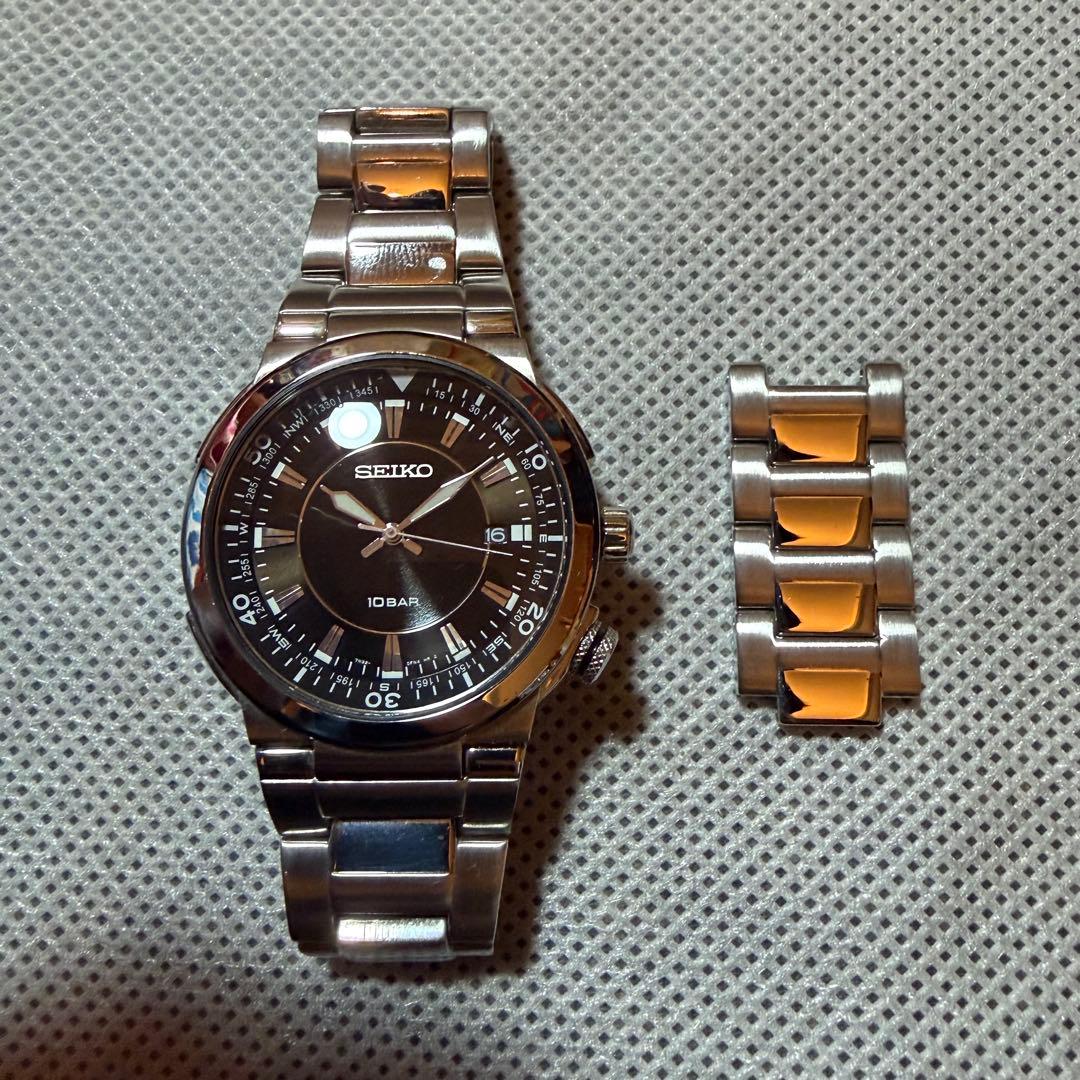 SEIKO セイコー アルピニスト似 ブラック文字盤 クォーツ 中古品