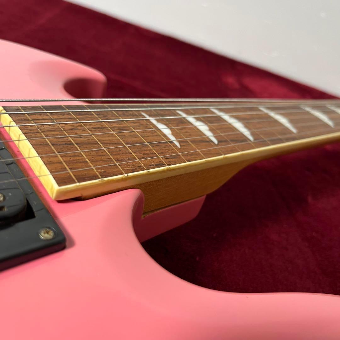 【8798】 フレットレスギター モッキンバード タイプ ピンク エレキギター