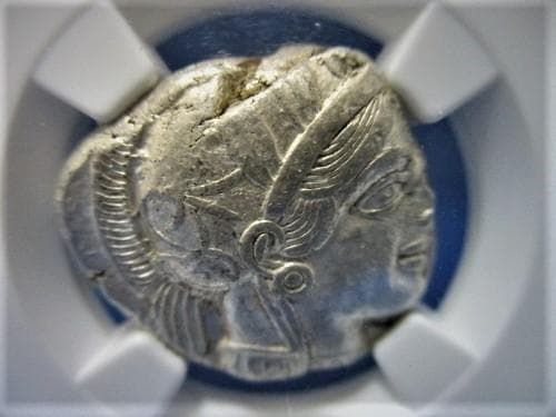 古代アテネ テトラドラクマ銀貨／アテナとフクロウ／NGC鑑定済の本物