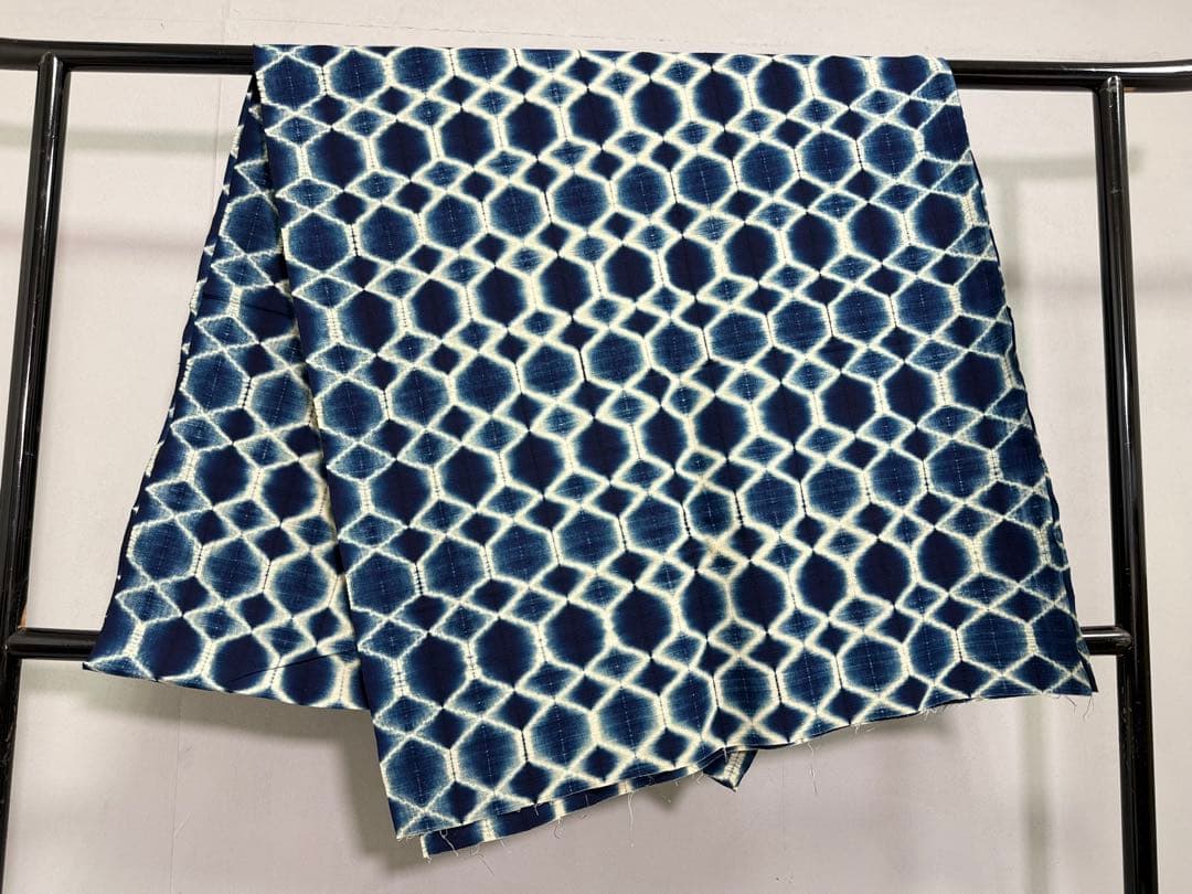 N 「有松鳴海絞り」藍染作家 片野かほり 国産天然藍染 個展出品作品布