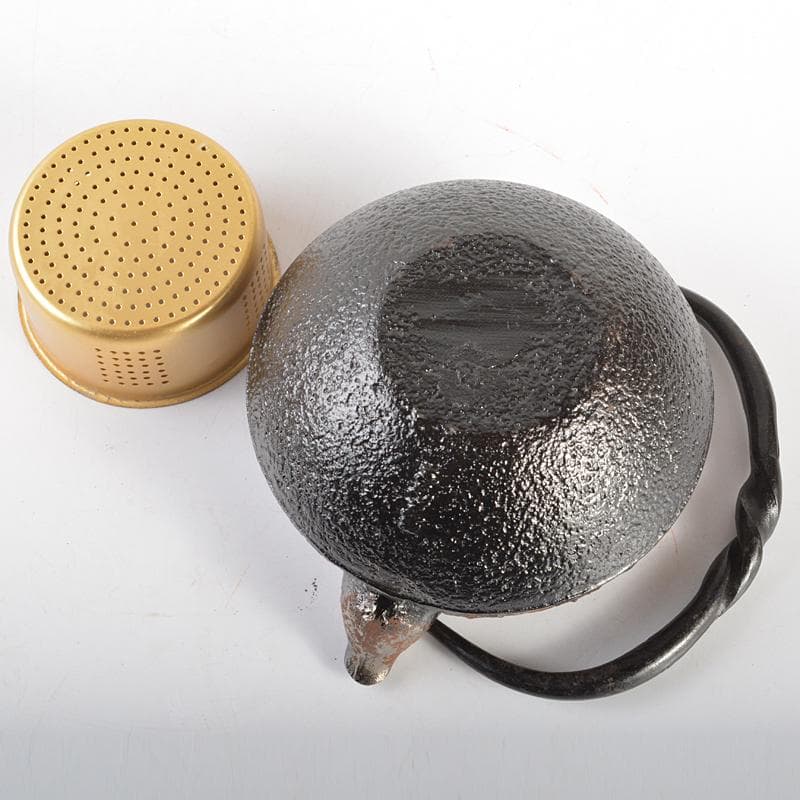 南部鉄器 　照光堂 造　桜文　砂鉄急須　共箱　D　R6745