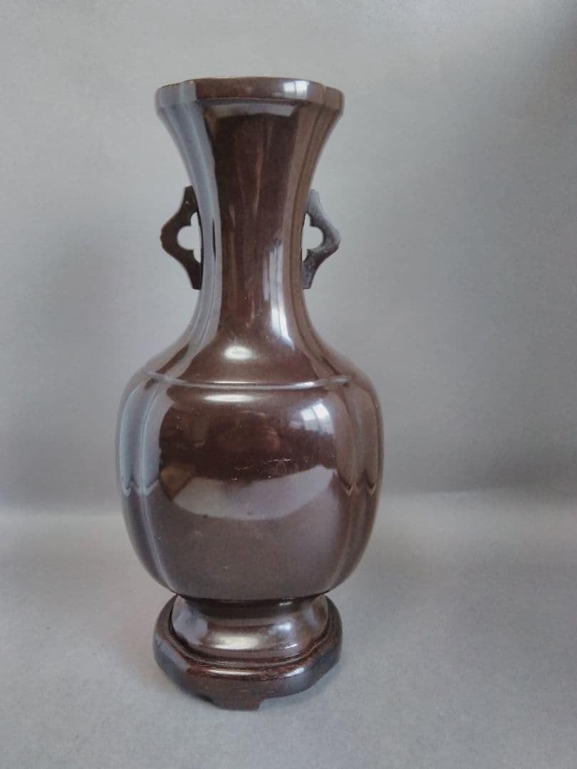 紫銅、阿古陀形 花入(金谷五良三郎)