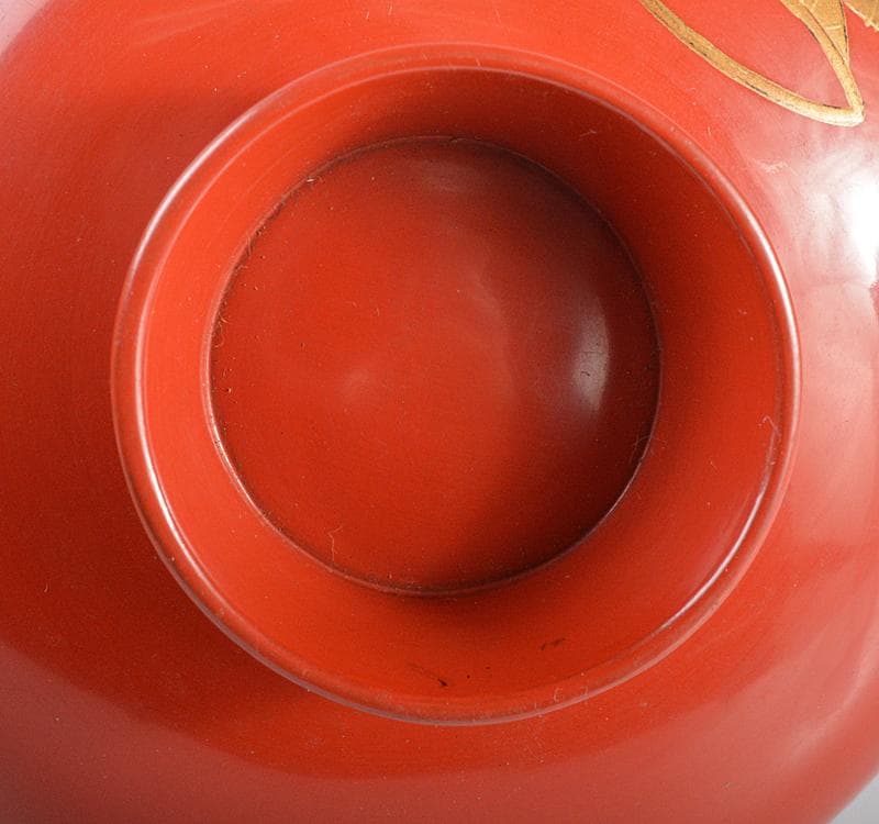 輪島塗　朱塗　金蒔絵　恵比寿天　大黒天　酒盃　一對　時　V R4501