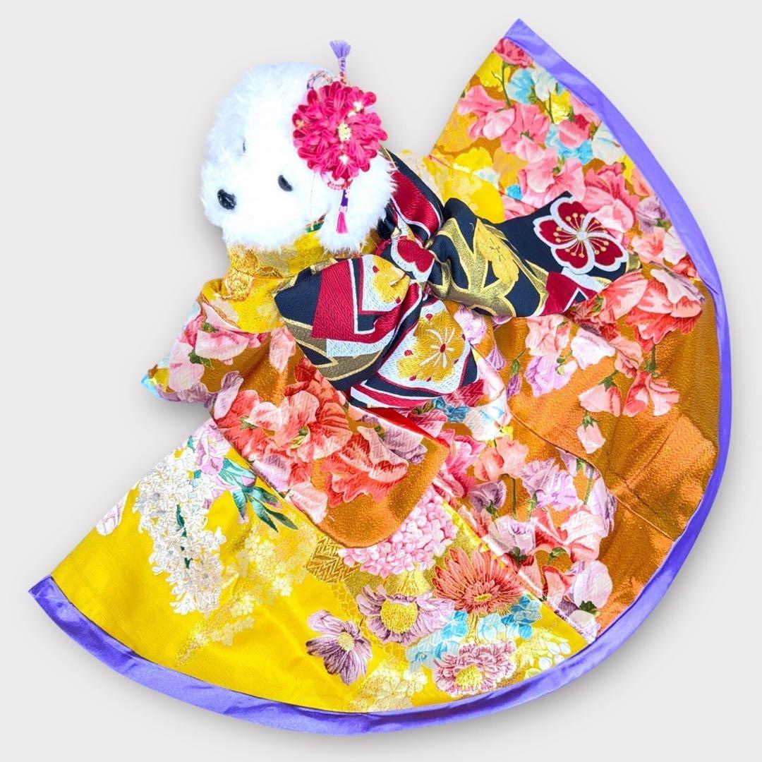 【新品ハンドメイド】ペット用　打掛　大振袖　おひきずり 新品ハンドメイド】ペット用 打掛 大振袖 おひきずり