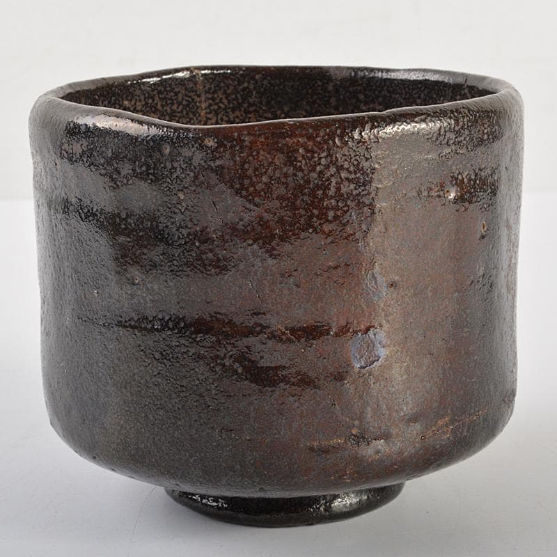 茶道具 楽吉左衛門 九代了入 黒筒茶碗 共箱 G R6993茶道具 九代楽吉