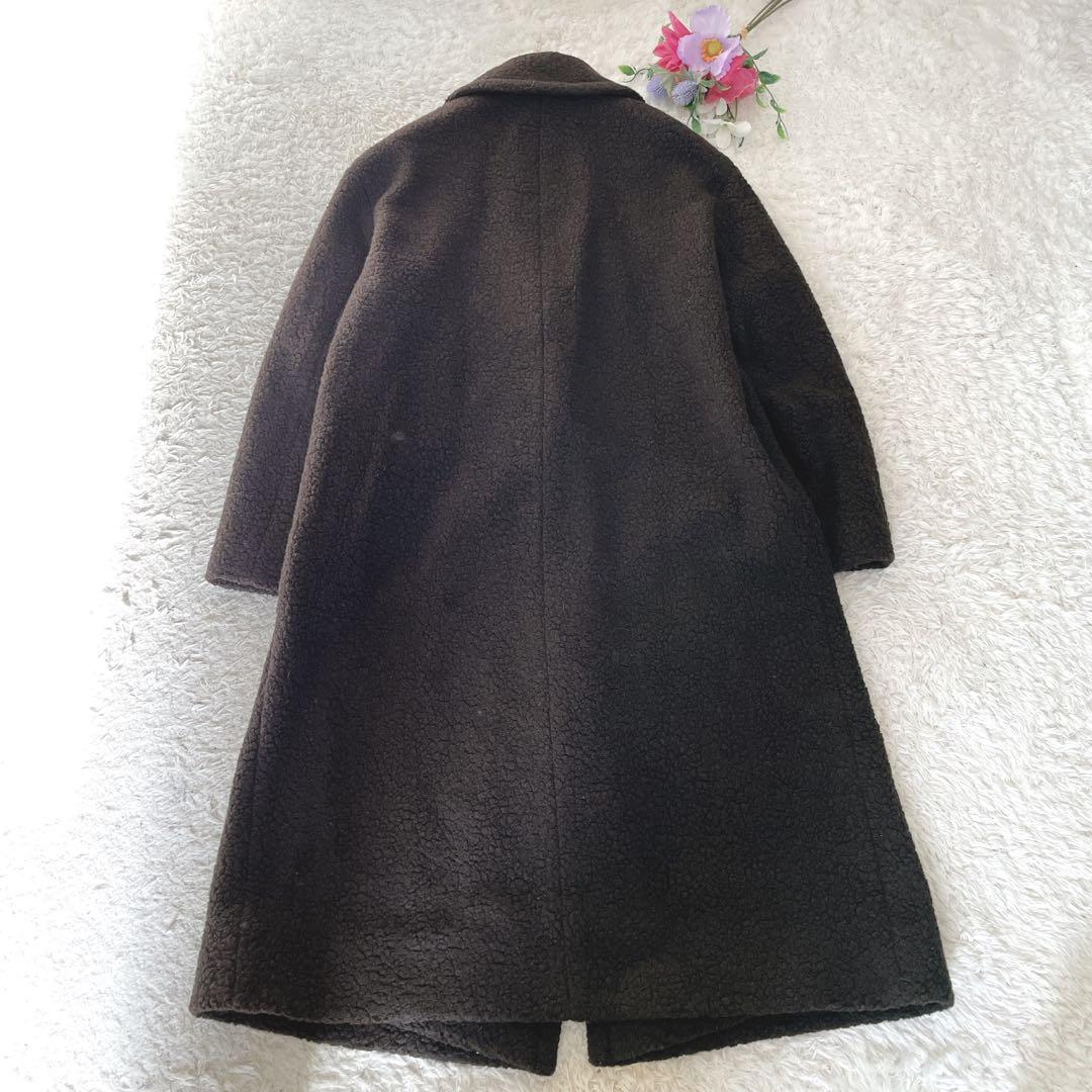 美品】23区 テディベアコート ボアコート ロングコート ブラウン M