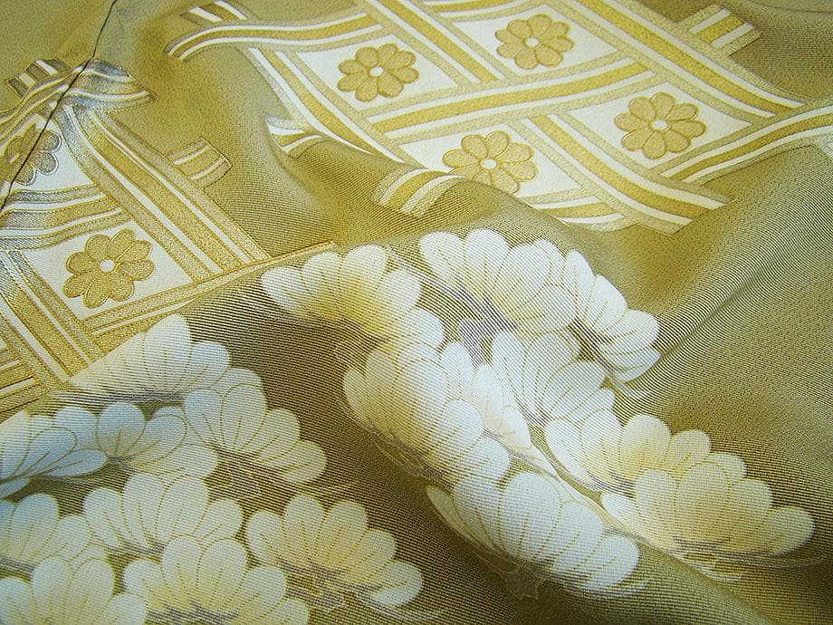 オリジナルファッション - ロング寸 作家物 極上一越地 金彩加工染 色